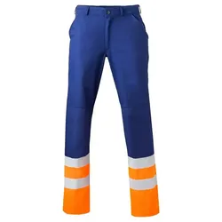 Warnschutz Bundhose "8397" High Visibility - 54 - marine/fluor orange