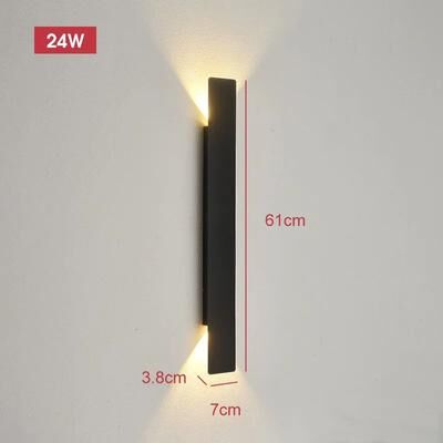 Inspire Curations AeroBeam 18W Waterproof LED Wall Light For Modern Indoor And Outdoor Spaces 60cm black Body 24w Indoor