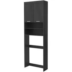 ML-Design ECD Germany Waschmaschinenschrank 187,5x63 cm Dunkelgrau Hochschrank Badregal Überbau Waschmaschine Trockner