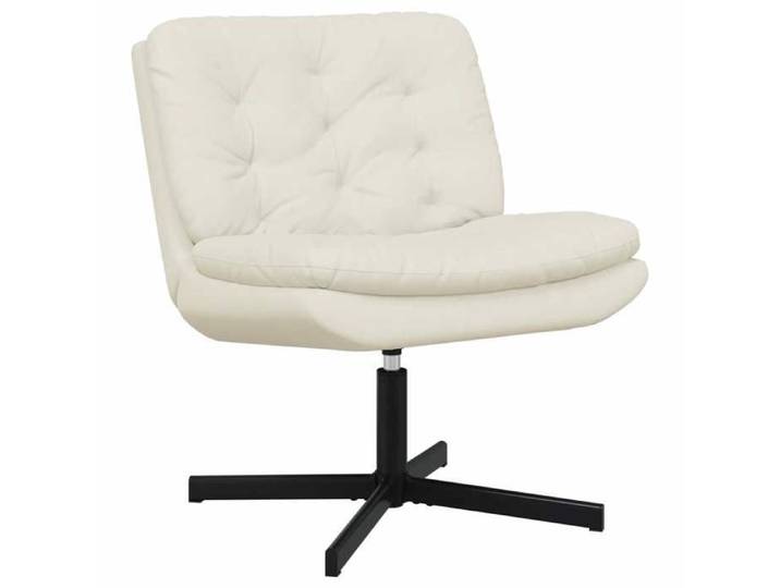 Siège bureau 1 place - Crème - ELORAN - Fauteuil relaxant pivotant - Fauteuil Simple - Crème 63x75x76 cm Velours - 63x75x76 cm“11821