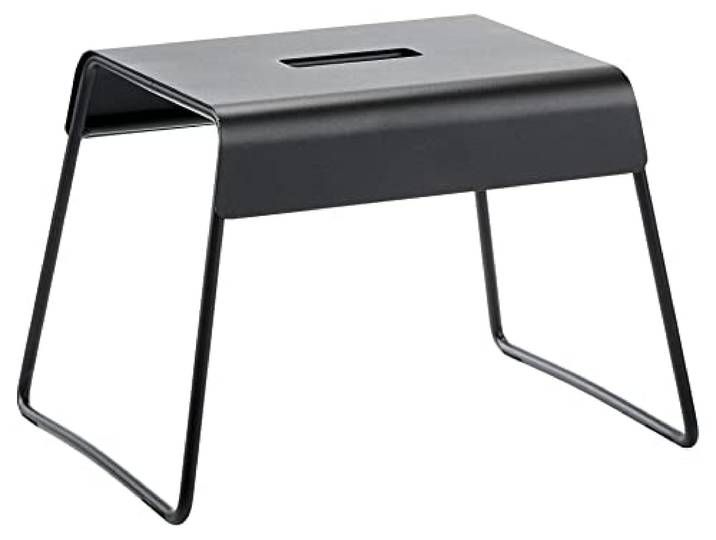 Zone Denmark A-Stool, Hocker aus Stahl, Kleiner Schemel/Trittschemel für Kinder und Erwachsene, Tritthocker, rutschfest, 39 x 30 x 27,5 cm, Schwarz
