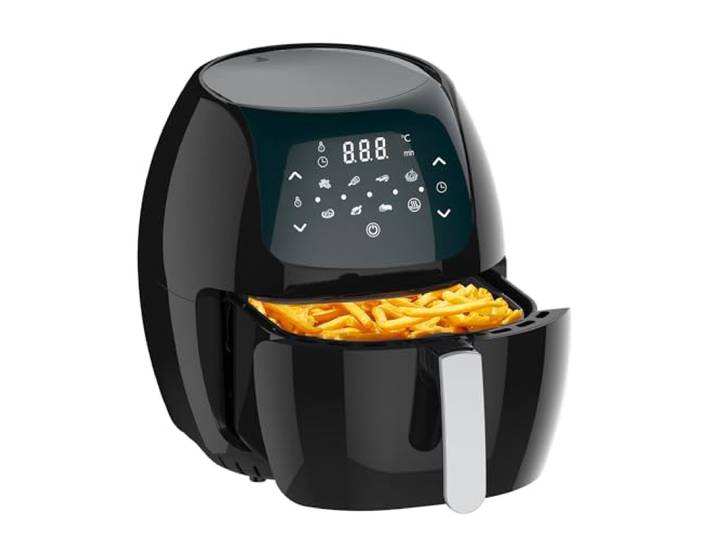 Avilia Luftfritteuse mit voreingestellten Programmen - Digital, mit Temperaturregelung und Timer, ideal für ölfreie Küche, 8 l, 1800 W, 37 x 33 x 30 cm, Schwarz