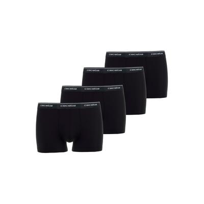 Boxershorts CECEBA "Boxershort 4er Pack", Herren, Gr. M, schwarz, Obermaterial: 95% Baumwolle CO. 5% Elasthan EL., Unterhosen