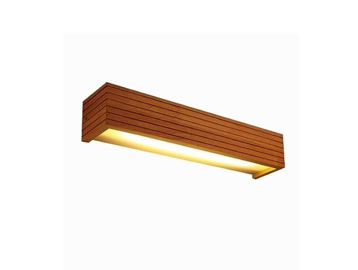 Wandleuchten Rechteckige Wandleuchte aus Massivholz Japanischer Stil Gestreifte Holz Wandleuchten Wandleuchte for Schlafzimmer Nachttisch Bad Spiegel Scheinwerfer Bauernhaus Büro Treppe ( Color : Warm