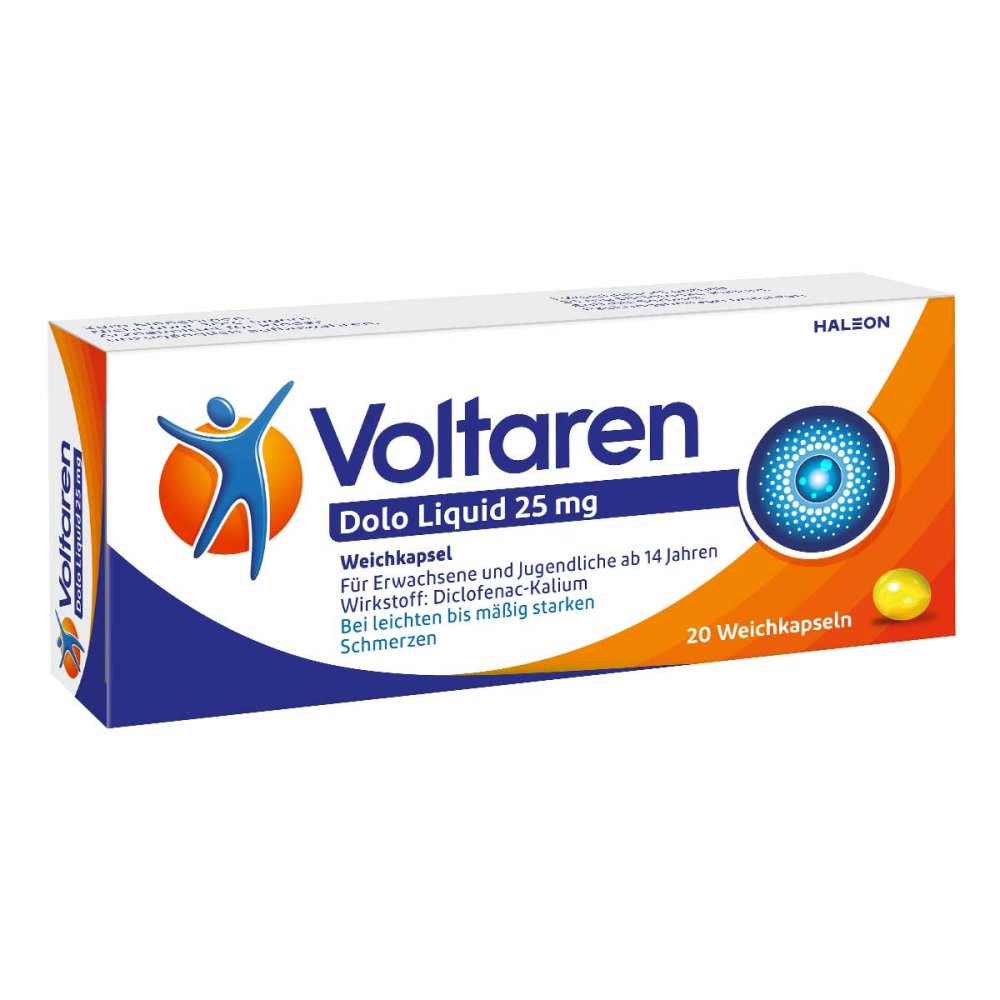 Haleon Germany GmbH Voltaren Dolo Liquid 25mg Weichkapsel mit Diclofenac 05023939