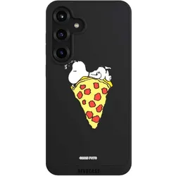 Nivocase Handyhülle für Samsung Galaxy S25+ Hülle NIVOpure Case Schwarz Pizza Peanuts Snoopy (Samsung Galaxy S25+), Smartphone Hülle, Schwarz