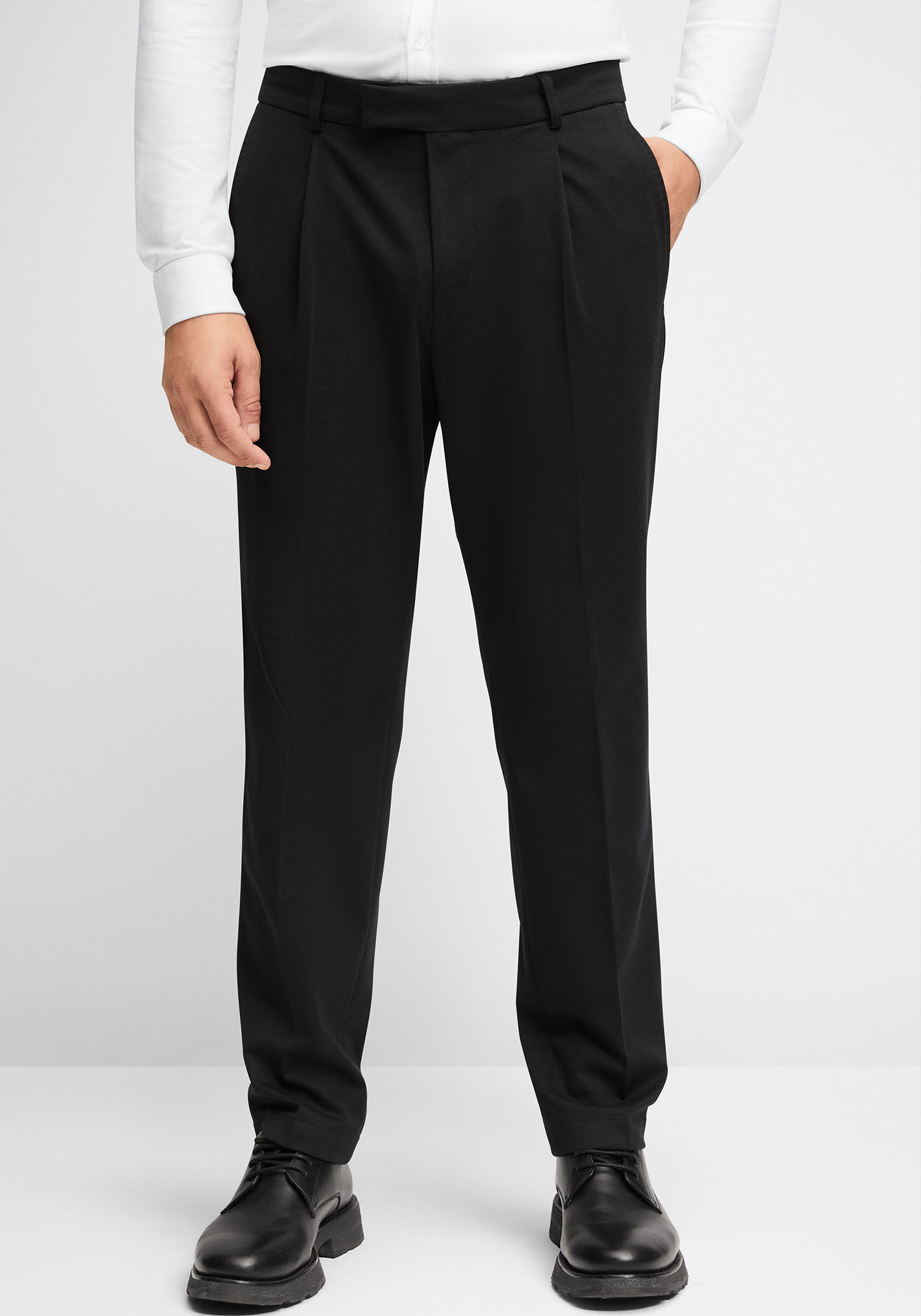 Anzughose CINQUE "CISALTO", Herren, Gr. 48, N + S Gr, schwarz, Web, Obermaterial: 52% Polyester, 21% Polyamid, 17% Viskose, 10% Elasthan, unifarben, relaxed fit lang, Hosen Anzughose schwarz 48, N + S Gr
