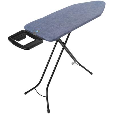 Bügelbrett BRABANTIA "Bügeltisch C, 124 x 45 cm, Dst-Mulde Solide", blau (denim blau), B:48cm T:75cm, Bügelbretter, Fairtrade-zertifiziert