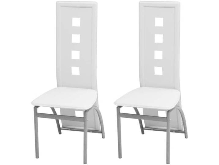 UYPTERF Esszimmerstühle 2 STK. Weiß Kunstleder Ergonomisch, hohe Rückenlehne, Stahlrahmen, bis 110 kg, leicht zu reinigen, einfache Montage