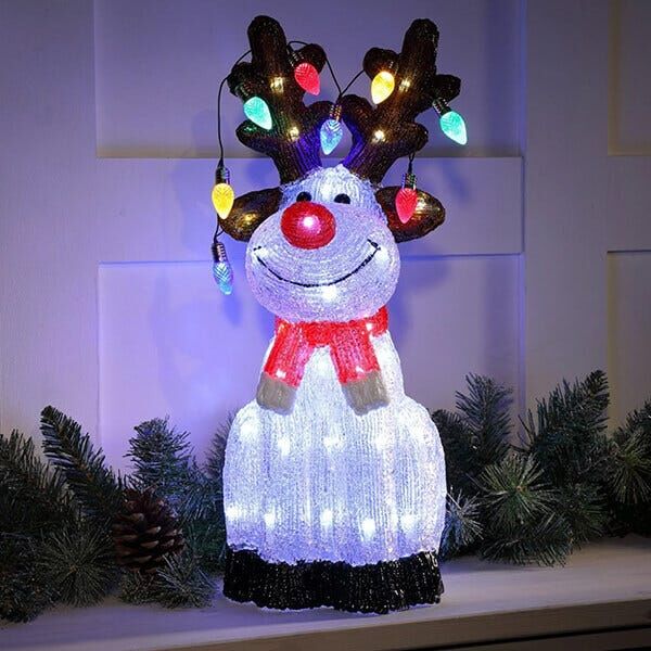 Noma 54cm Acrylic Reindeer With String Lights