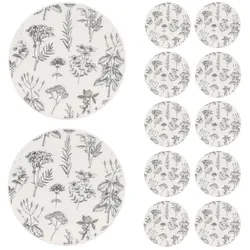 BERGNER - Set aus 12 Dessertteller 19 cm aus Steinzeug - Flower