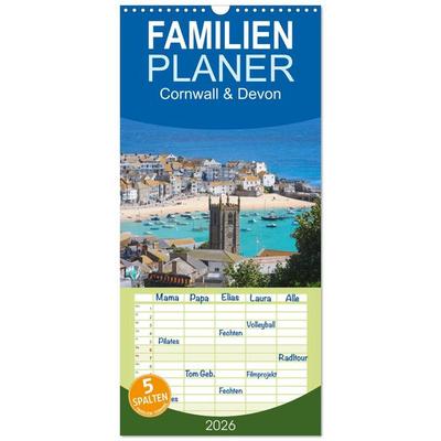 Familienplaner 2026 - Cornwall & Devon mit 5 Spalten (Wandkalender, 21 x 45 cm) CALVENDO