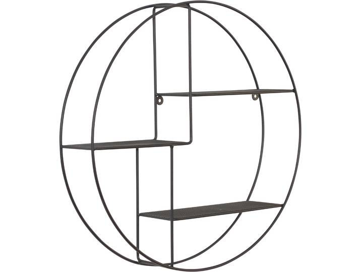 Wandregal, schwarz, B:50cm H:50cm T:12cm, Metall, HOFMANN LIVING AND MORE, Regale, Wandregal