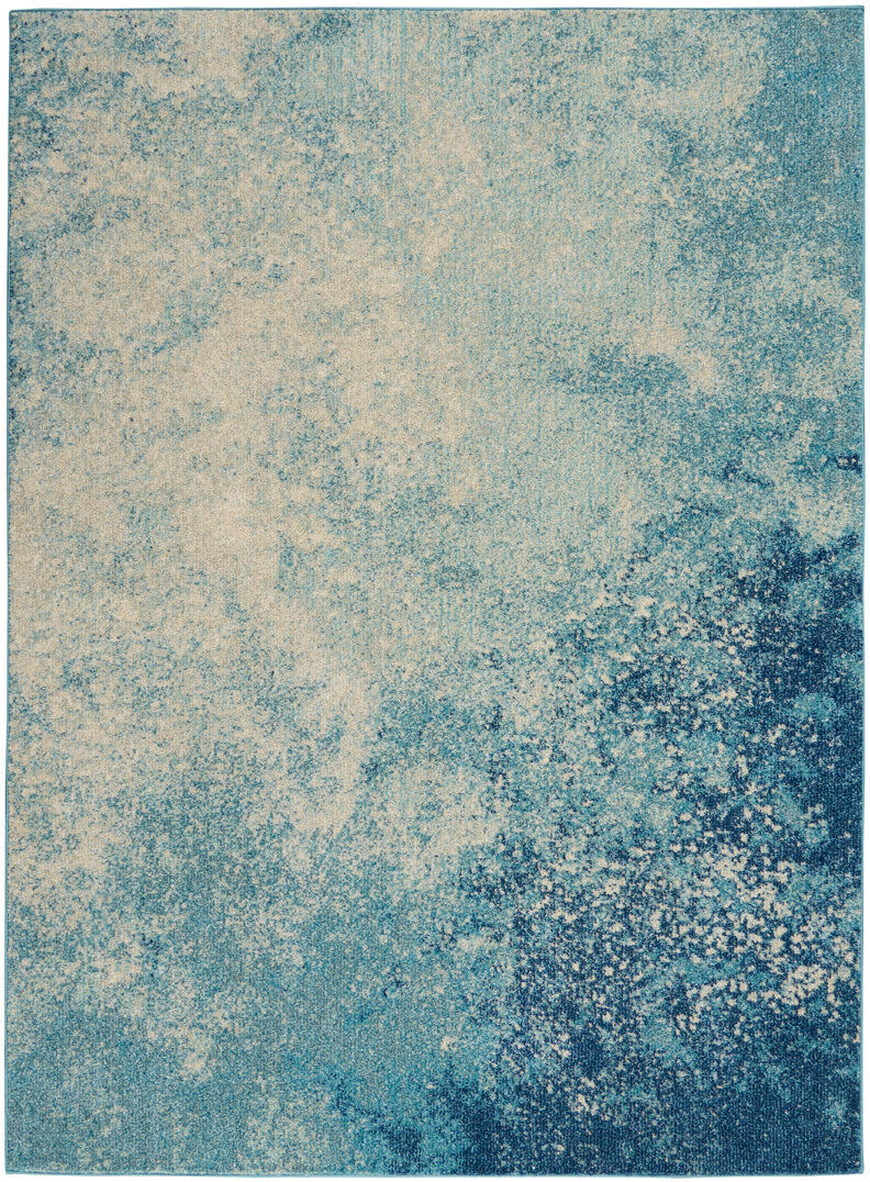 Mistana Geomar Passion Navy Light Blue Area Rug Navy / Light Blue Rectangle 160cm x 221cm