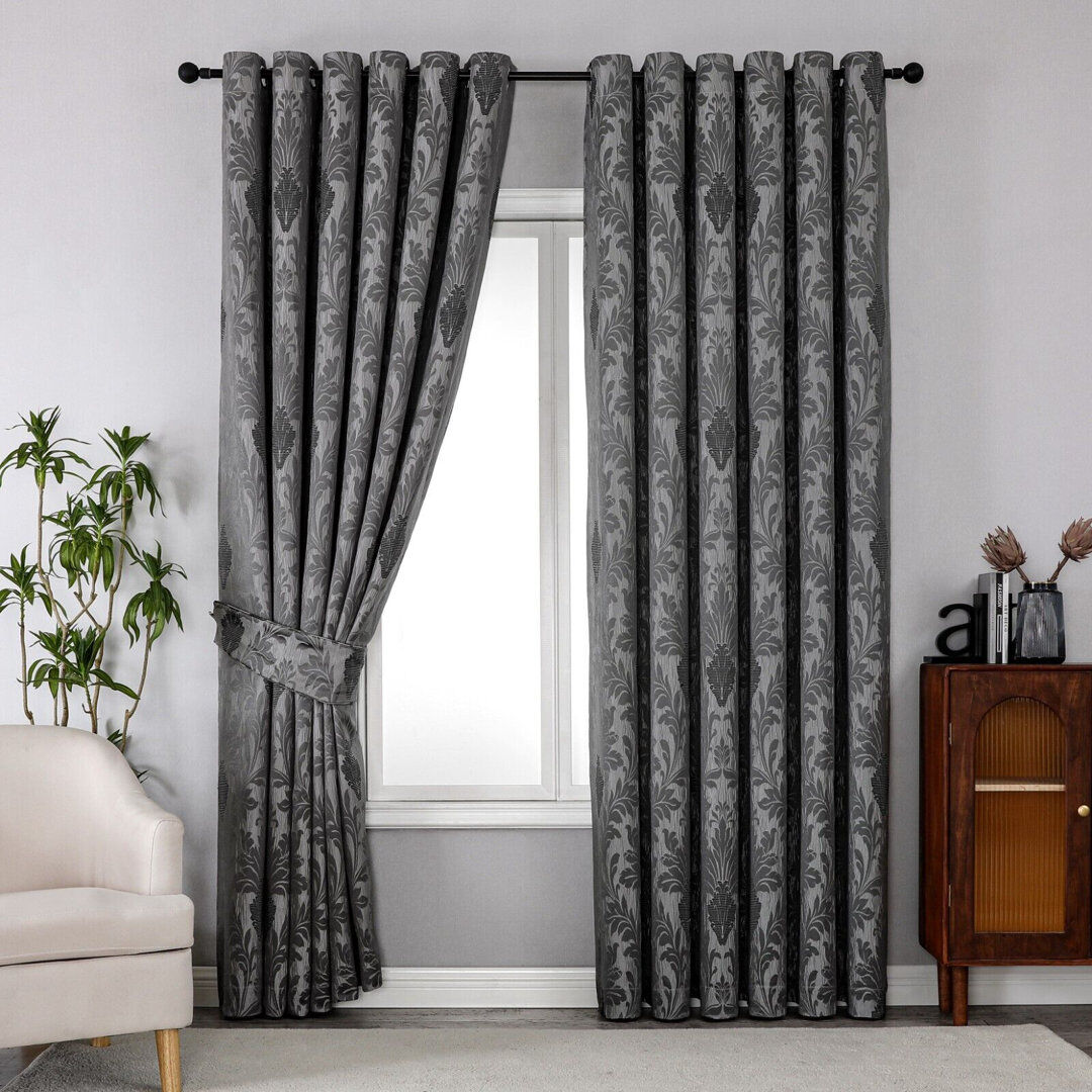 Rosalind Wheeler Andranae Blackout Curtain Grey 117 W x 137 D cm