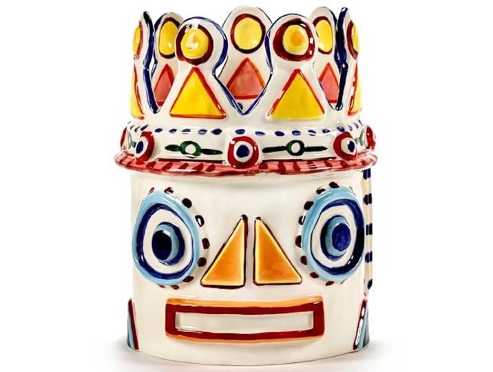 Serax Ottolenghi Sicile Vase à Fleurs Tête colorée en grès Décoration d'intérieur pour Salon pour Table Basse\, décorations de Cuisine Décoration Moderne de Table d'entrée ou pour étagères