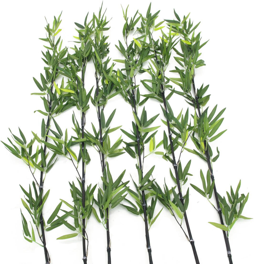 Europalms Bambusstab Mit Blättern, 180cm, 6er Pack