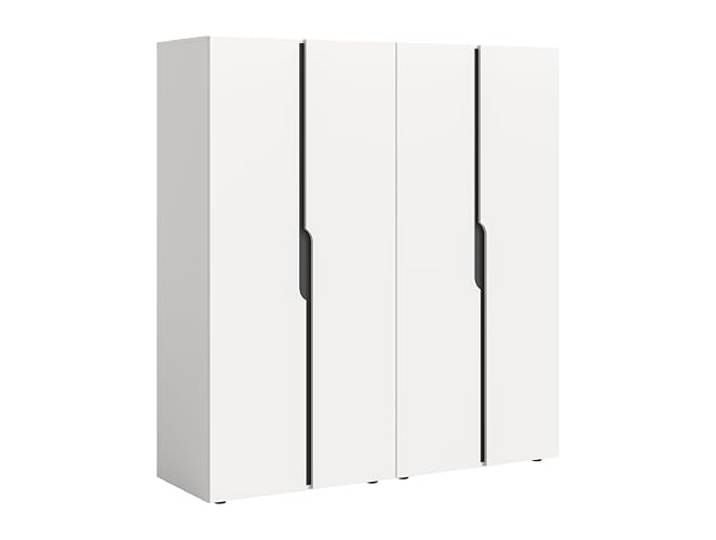 xonox.home – Kleiderschrankkombination Anga 160x180x51 cm in Weiß – 2-teiliges Schrankset mit 4 Türen & Kleiderstangen – Großzügiger Stauraum zur ordentlichen Lagerung von Textilien und Accessoires