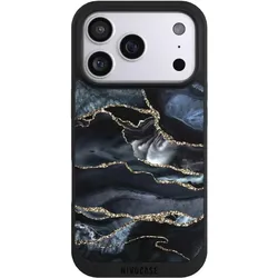 Nivocase Handyhülle für Apple iPhone 17 Pro Hülle NIVOpure Case Schwarz Glitzer Look Marmor Trends (Apple iPhone 17 Pro), Smartphone Hülle, Schwarz