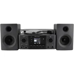 Soundmaster MCD1950W (Bluetooth, CD Player, Plattenspieler, 2x 10 W), Stereoanlage, Schwarz