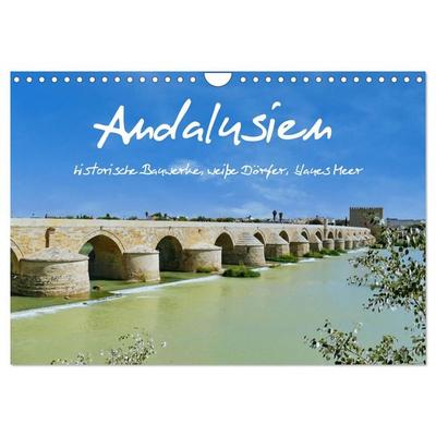 Andalusien, historische Bauwerke, weiße Dörfer, blaues Meer (Wandkalender 2027 DIN A4 quer), CALVENDO Monatskalender
