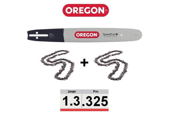 Oregon - Pack Guide + 2 Chaines Tronçonneuse 325 050 Txlbk095 38cm