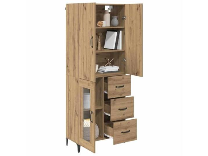 KTHLBRH Sideboard Eiche Handwerk 69,5 x 34 x 180 cm Technisches Holz, Wandmontage, Bücherfächer, platzsparendes Design