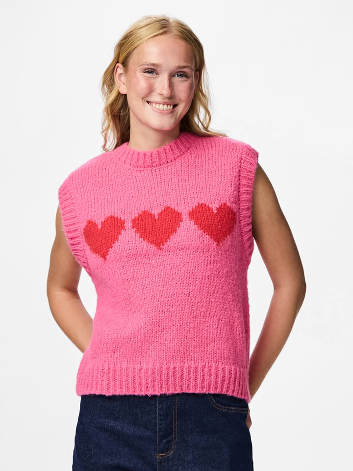 Pieces Pullunder in Pink/ Rot - XL