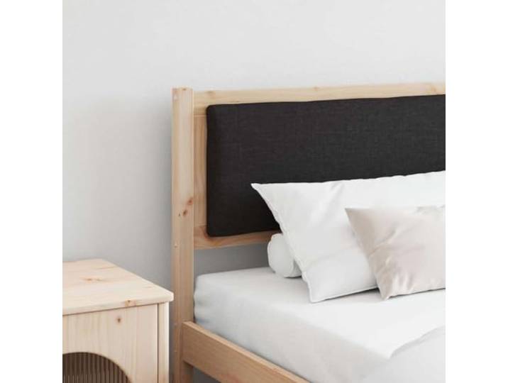 Kopfteil braun 180 cm aus massivem Kiefernholz mit matter Oberfläche und atmungsaktiver Konstruktion, modernes Design hellgrauer Spanplatte Rückseite.
