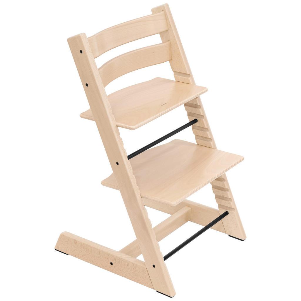 Stokke Hochstuhl , Naturfarben , Holz , Buche , massiv, Hartholz , 46x79x49 cm , Fussstütze verstellbar, Sitzfläche verstellbar, speichel- und schweissechte Lackierung, höhenverstellbar , Baby- und Kindermöbel, Babyzimmer, Hochstuhl