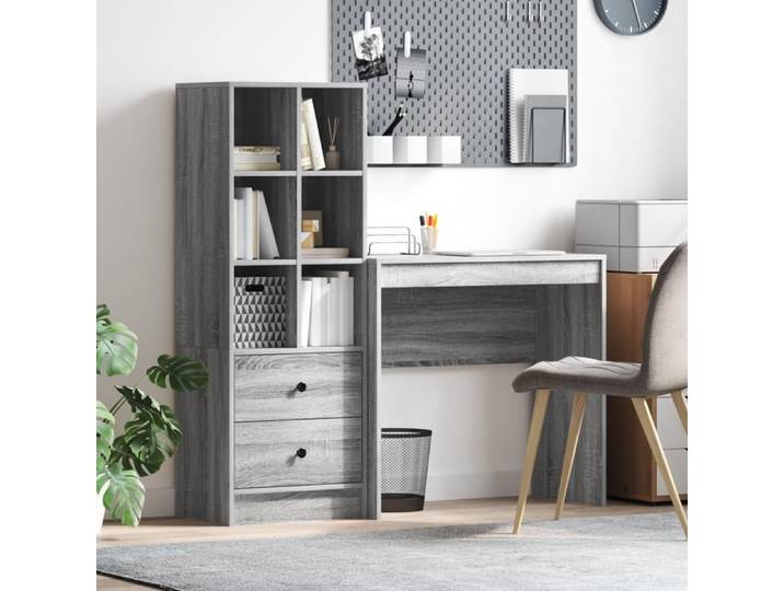FAF-NEUF* Bureau avec rangement - Gris Sonoma - - Vaisselier/Cabinet salon Bois d'ingénierie JUIN41348619