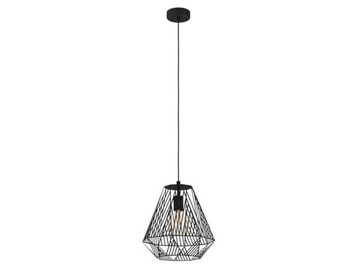Eglo Suspension luminaire Stype\, lustre chambre en métal noir\, plafonnier salon ou salle à manger\, douille E27