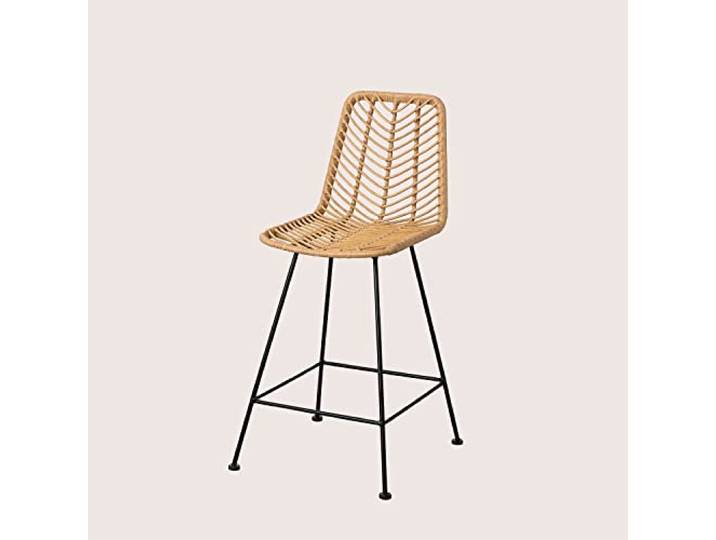 SKLUM 2er Set Barhocker aus Kunstrattan Gouda Natural Natürlich ↑65 cm Schwarz
