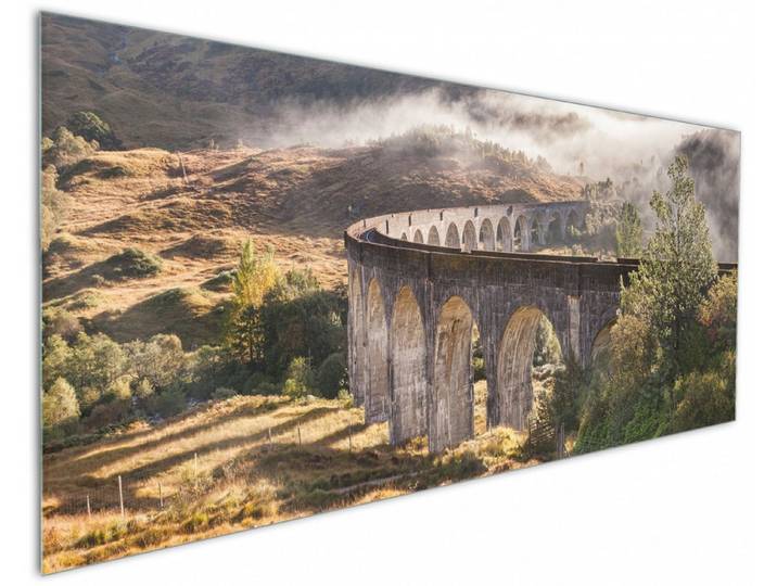Wallario Küchenrückwand Viadukt im Morgennebel, (1-tlg)