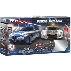 Re.Eltoys POLIZIA TRACK electric: 3m track length - 1:43 Scale cars with lights and turbo function