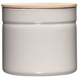 Riess Vorratsdose mit Eschenholzdeckel Ø13cm 1,26L Grey Emaille