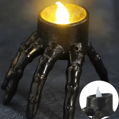 Inspire Picks Halloween Skull LED Candle Light Four Legged Skull Horror Lamp For Haunted House & Party Decorations deep Sapphire 5pcs