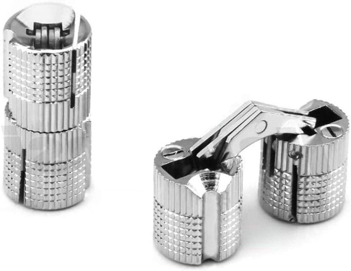 Verborgen Cilindrische Onzichtbare Scharnier voor Meubels - 180 Graden Beweging - 14mm - Messing