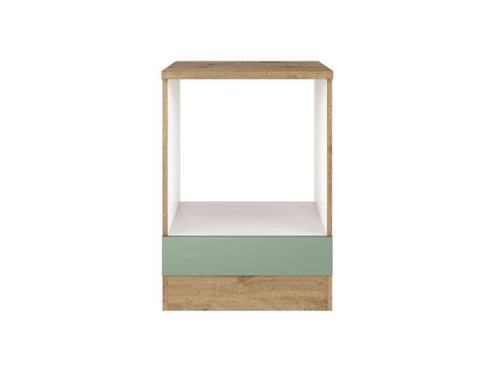 Küche Herdumbauschrank Fiona 85 cm Eiche / grün