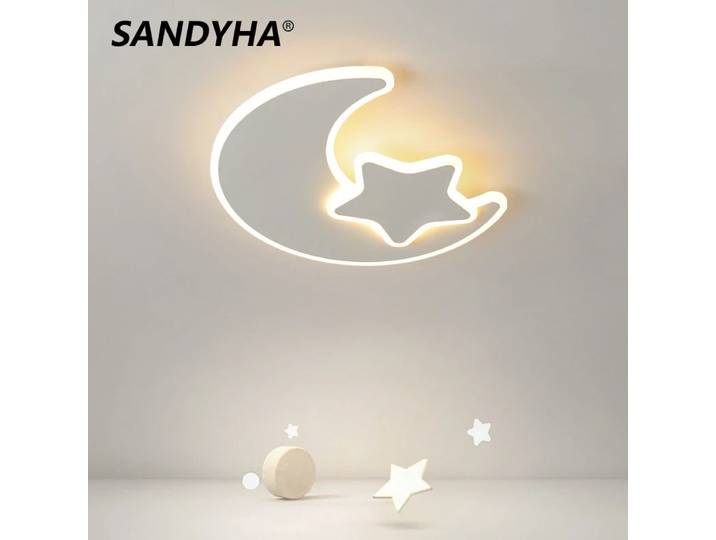 SANDYHA plafond moderne minimaliste étoile lune LED lumières dessin animé créatif pour enfants salon chambre d'enfants éclairage intérieur