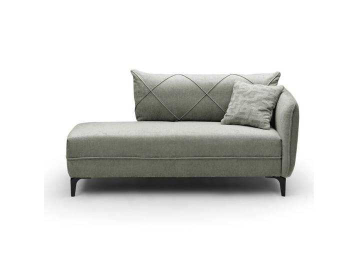 Trendstore Jerina Recamiere in Chenillebezug - Chenille grün - Ausführung rechts Einzel-Recamiere, ideal für Wohnzimmer, Jugendzimmer oder Gästezimmer, pflegeleichter Bezug aus Chenille, Modernes Design Modern