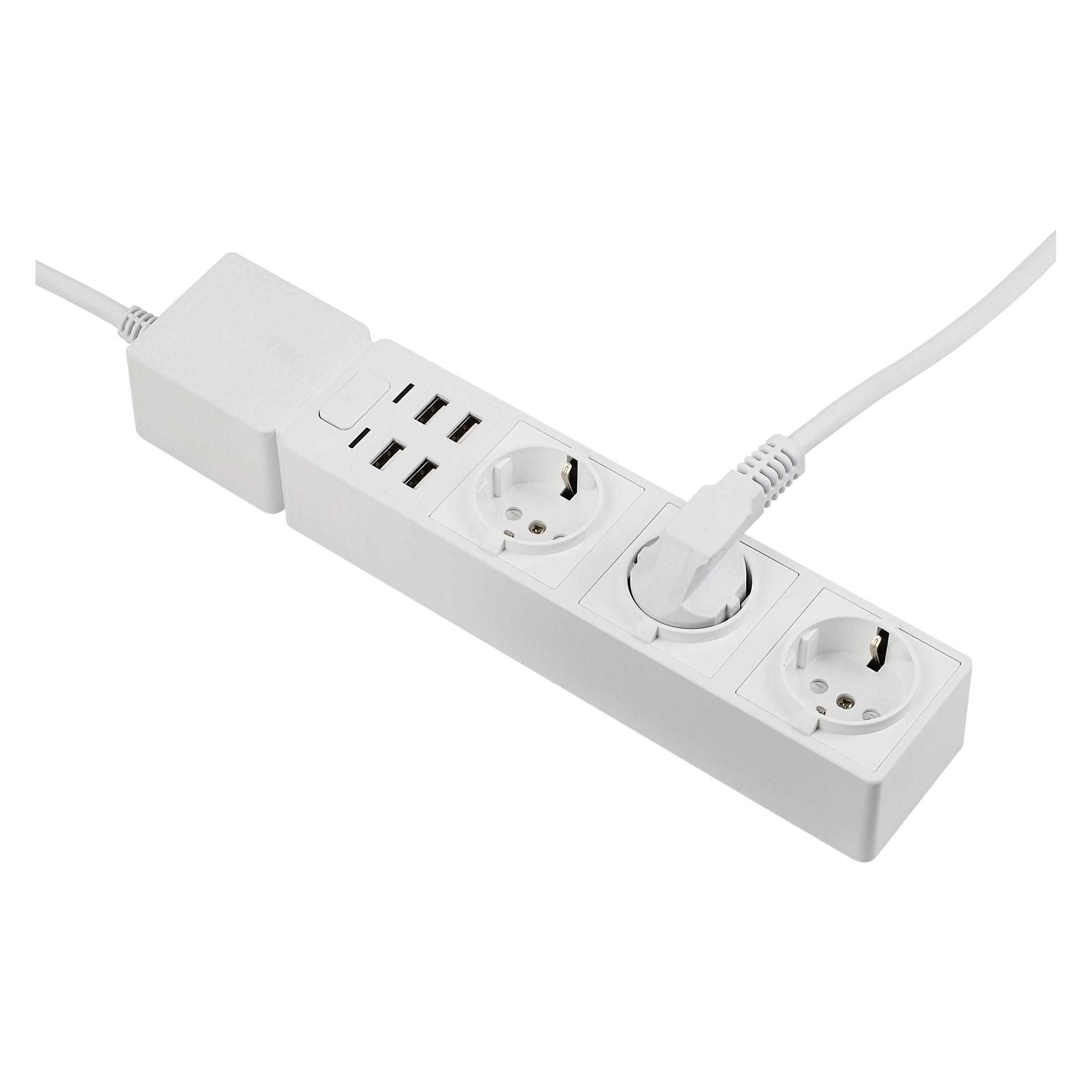 edimax SP-1123WT Smart Power-Steckdosenleiste (3x, USB-A, 1.50 m) (SP-1123WT)