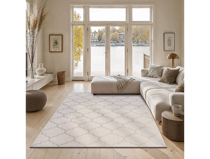 Teppich THE CARPET Knight , beige, B:80cm H:12mm L:150cm, Polyester, Teppiche, Teppich, moderner Wohnzimmer Teppich elegant glänzender Flor