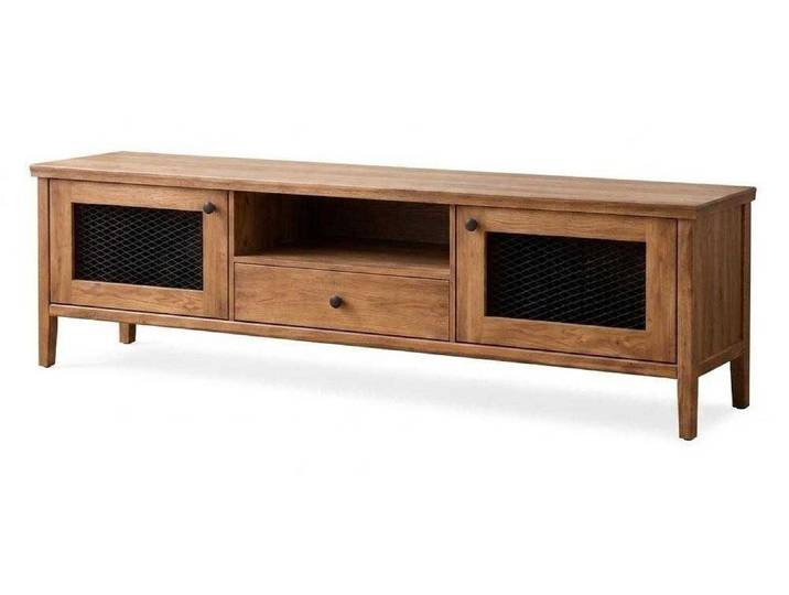 JVmoebel Lowboard TV Lowboard Holz Metall Industrial Design Vintage Schrank Gitter, Made in Europa