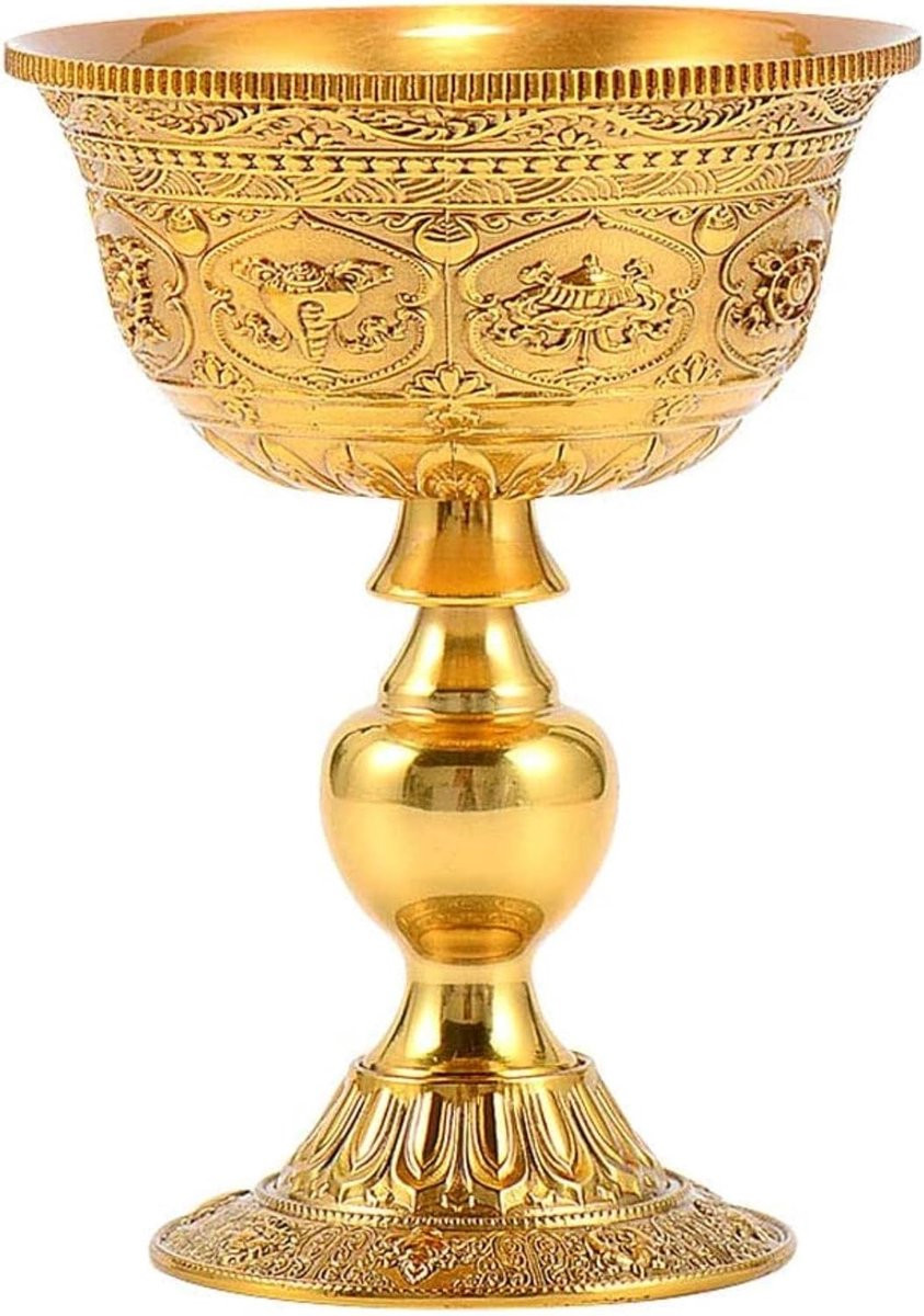 Koperen Kandelaar Boeddha - Goud - Hoogte: 9,5 cm