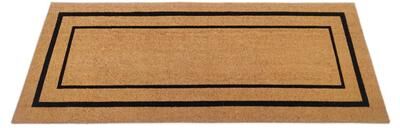 First Concept 24 in. W X 60 in. L Black/Natural Coir/Vinyl Door Mat - 2' x 5'