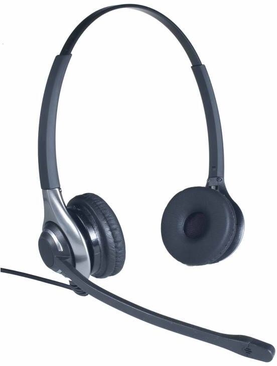 Cleyver - HC45 Casque filaire professionnel 2 deux écouteurs pour téléphone de bureau.