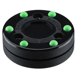 Green Biscuit Roller Hockey Puck | schwarz/grün