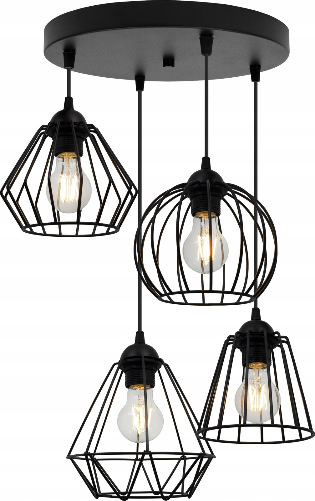 LightHome Zwarte Draadlamp in Loft Stijl Kandelaar voor op tafel