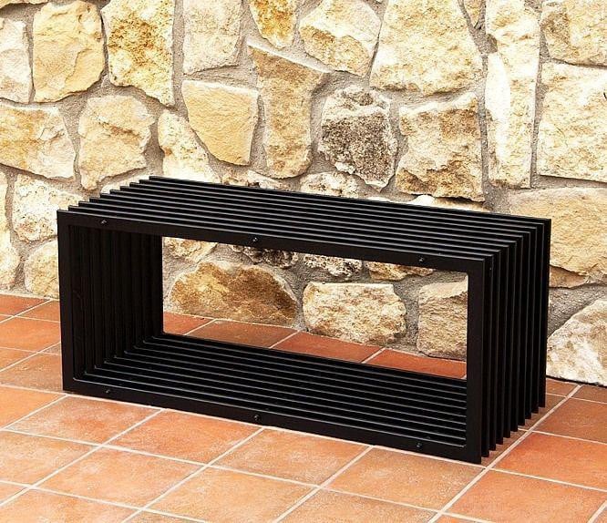 DanDiBo Tuinbank met bloembak, zwart metaal, 100 cm